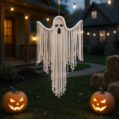 Handmade Macrame Ghost 👻 | Spooky & Stylish Halloween Wall Hanging