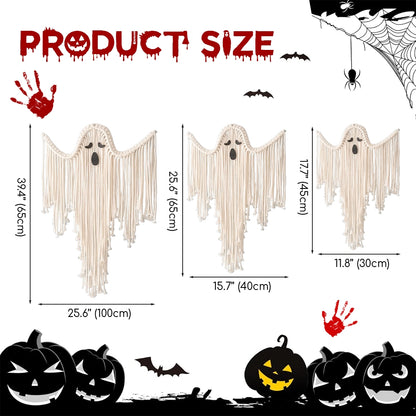 Handmade Macrame Ghost 👻 | Spooky & Stylish Halloween Wall Hanging