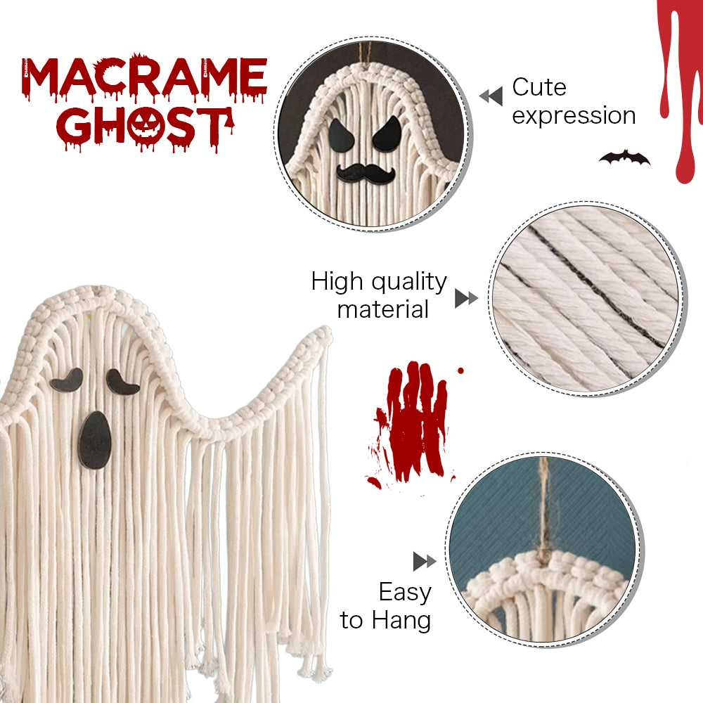 Handmade Macrame Ghost 👻 | Spooky & Stylish Halloween Wall Hanging