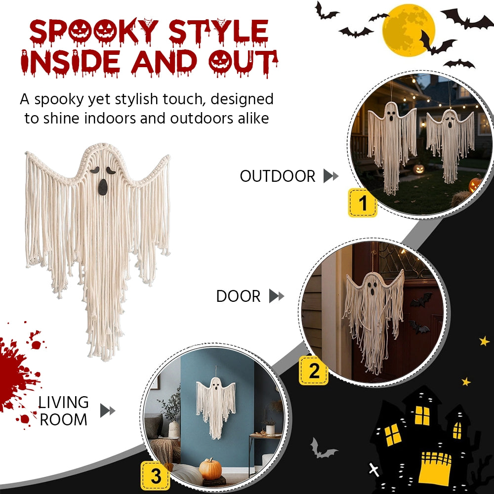 Handmade Macrame Ghost 👻 | Spooky & Stylish Halloween Wall Hanging