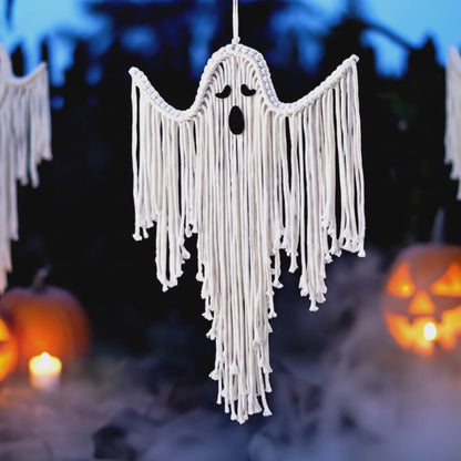 Handmade Macrame Ghost 👻 | Spooky & Stylish Halloween Wall Hanging